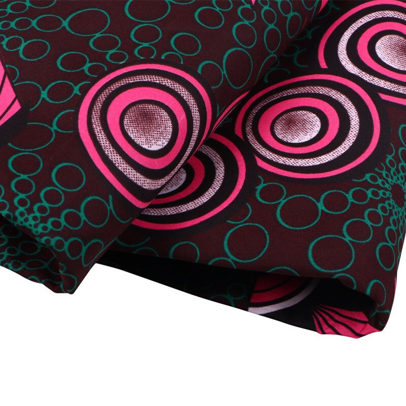 6 Yards Pink Flower African Wax Polyester Wax Fabric Pure Polyester Breathable African Ankara Wax Fabric Material for Spring