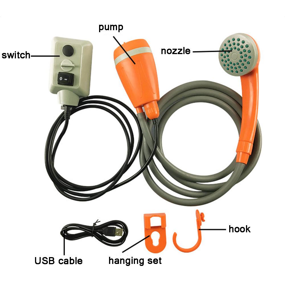 Portable Outdoor Travel Camping Shower Multi-Function Bath Sprayer Rechargeable with 2200MHA lithium battery Car Washing Sprayer