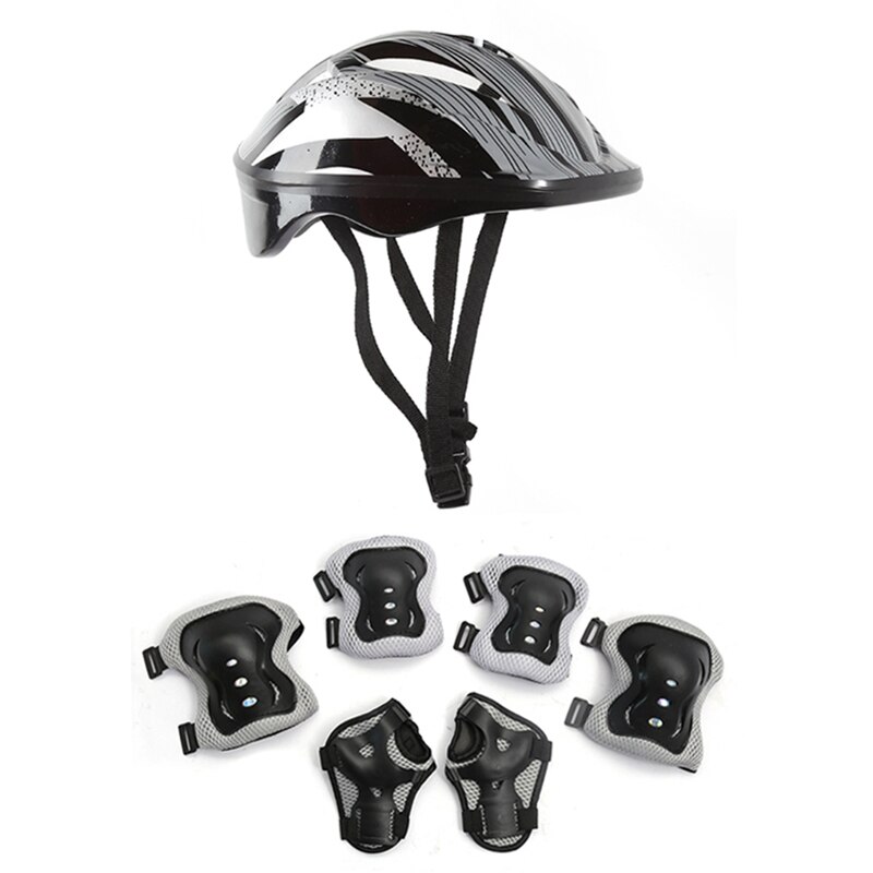 7Pcs/Set Kids Boy Girl Safety Helmet Knee Elbow Pad Sets Children Cycling Skate Bicycle Helmet Protection Safety Guard: GY