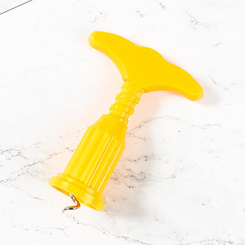 1PC Plastic Wine Opener Corkscrew Wine Bottle Opener Cork Puller Remover Champagne Opener Tool Kitchen Bar Accessories: Yellow