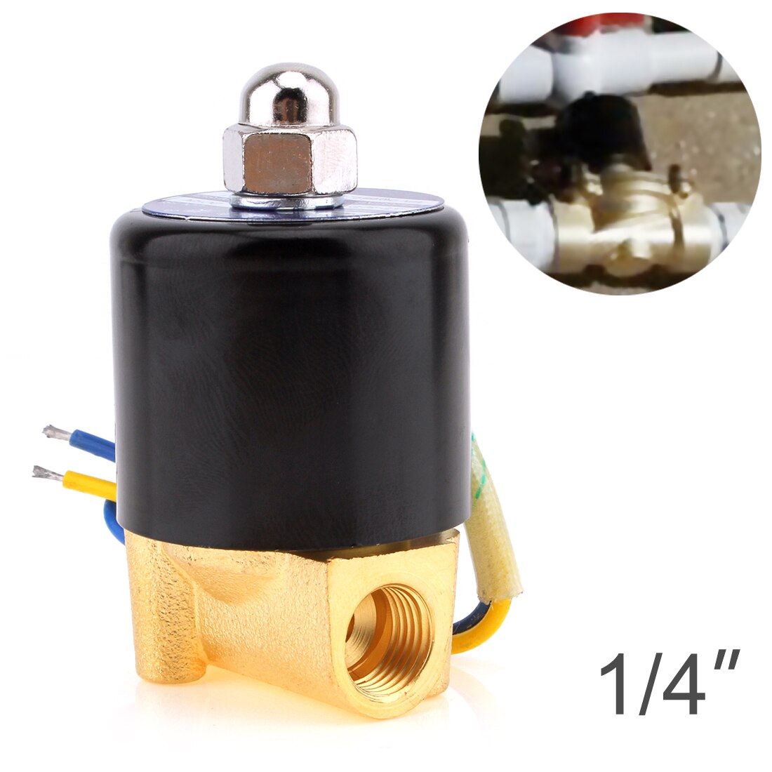 Magnetventil  dc 12v 1/4 " npt n/c messing normalt lukket elektrisk ventil til vandolie luft diesel-gas brændstoffer