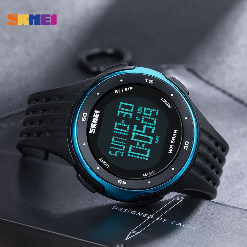 Skmei menn sport digitale klokker stor urskive ledet vise armbåndsur kronograf kalender bakgrunnsbelysning alarm relogio masculino 1219