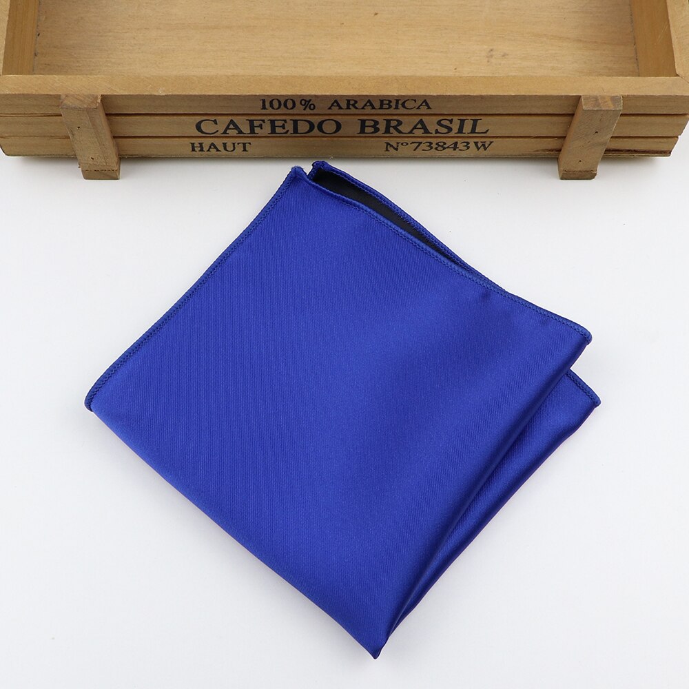Mouchoir de poche carré en Polyester de couleur unie pour hommes, accessoire de mariage, classique, vert, bleu marine, à la , 23x23CM: 13