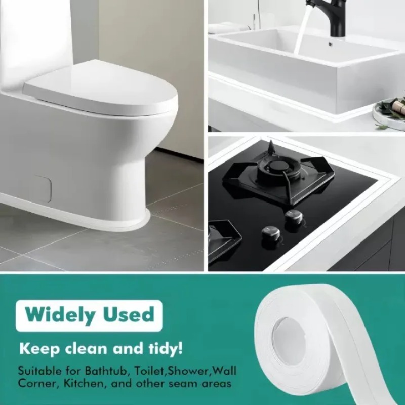 Badewannen-Eckendichtband, PVC, wasserdicht, Wandaufkleber, selbstklebend, für Toilette, Badezimmer, Küche, Zubehör, Dusche, Bad