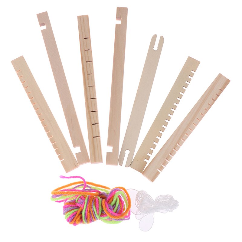 Mini Diy Traditionele Houten Weven Toy Loom Handgemaakte Breien Machine Met Accessoires Breien Weefgetouw Voor Kinderen Kinderen