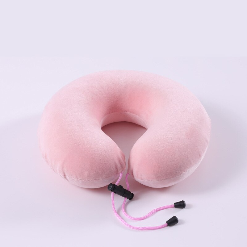 Natuurlijke Latex Reizen Nek Kussen Voor Vliegtuig U-Vormige Kussen Orthopedisch Kussen Kussens Oreiller Almohada Cervicale Poduszkap: New Pink