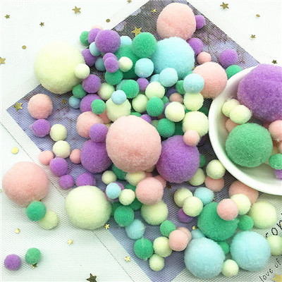 Multi size mix färg pompoms päls hantverk gör det själv mjuka pom poms bollar bröllop dekor lim på tyg tillbehör 8/10/15/20/25/30mm 20g: Varm mix mix 20g