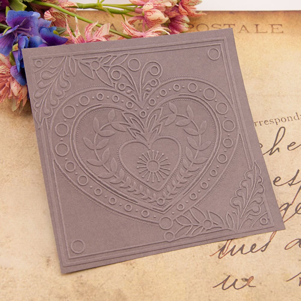 Heart Leaves Plastic Embossing Folder Stencils Template Scrapbooking DIY Paper Crafts Photo Album Home Decoration