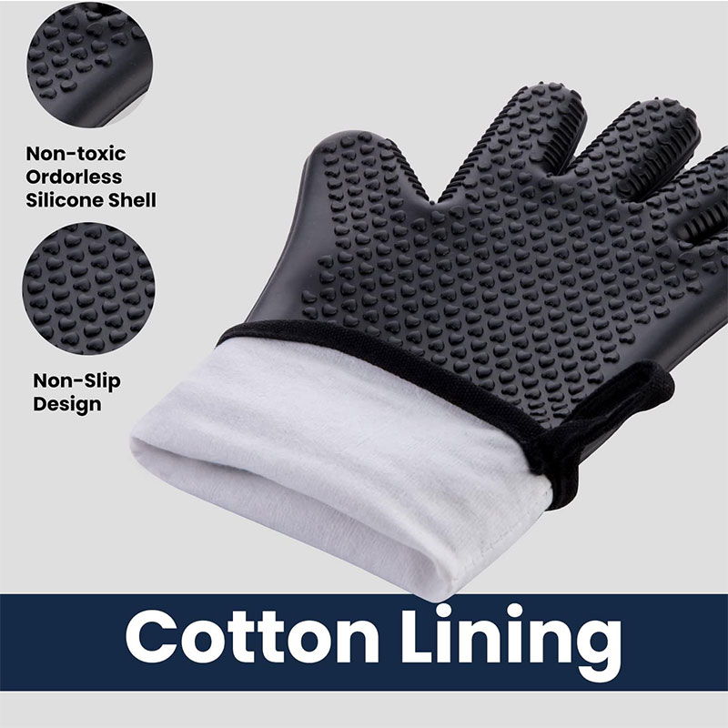 Extra Long Silicone Oven Mitts Gloves with Quilted Liner Durable Heat Resistant Grill Oven Gloves Baking Tools