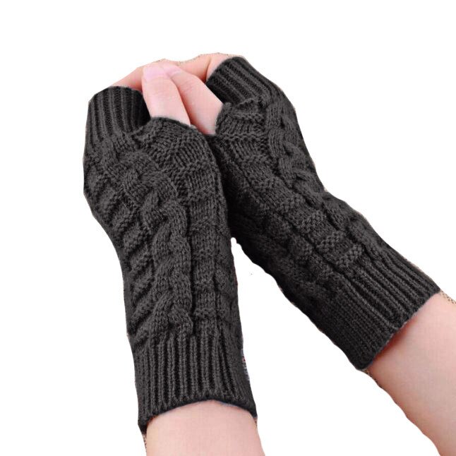 25 Knitted Arm Fingerless Winter Gloves Unisex Soft Warm Mitten Convertible Flip Top Fingerless Mittens Gloves: A