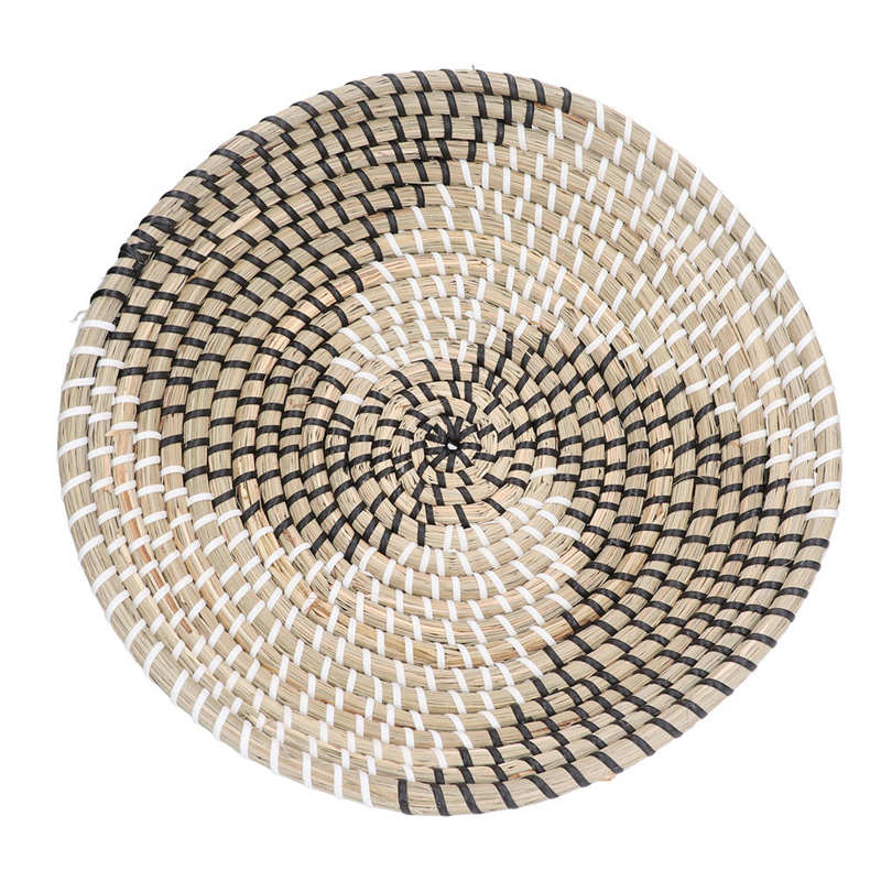 Round Woven Trivet Set Of 6 - 33cm Hand-Woven Natural Placemats, Heat Resistant & Eco-Friendly