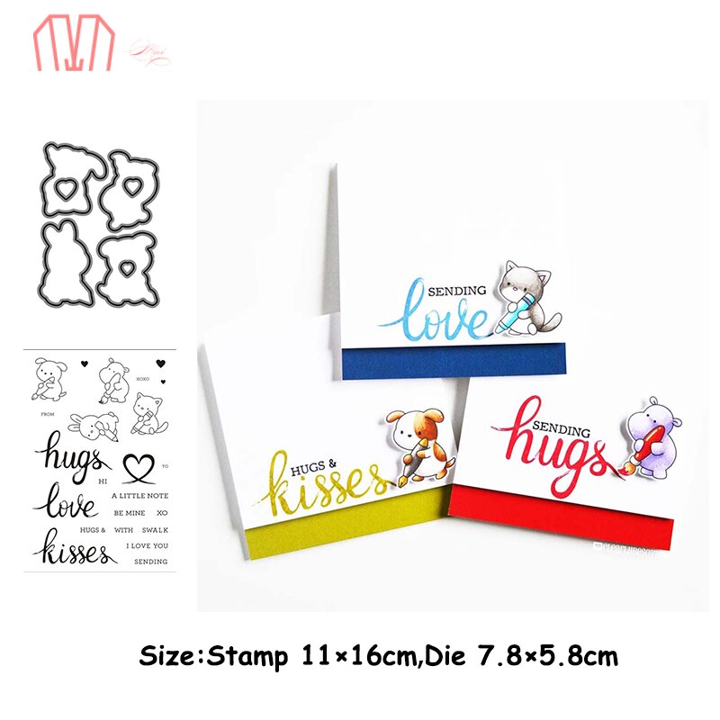 6.1x4cm Engels Woord Liefde Metalen Snijden Dies Stencils Voor