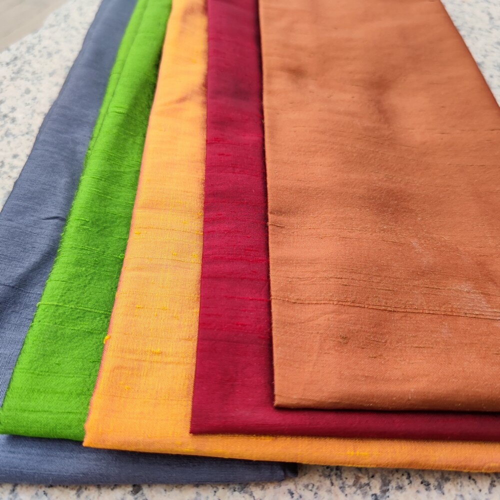 Färgförändrande siden dubbla palats tyg shantung siden rår siden thai siden bra lustar dupion tyg guld rosa färg