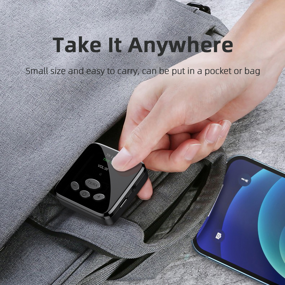 Essager Bluetooth Transmitter Receiver 3.5mm Jack Bluetooth 5.0 Aux Audio Wireless Adapter For PC TV Headphone Car Computer