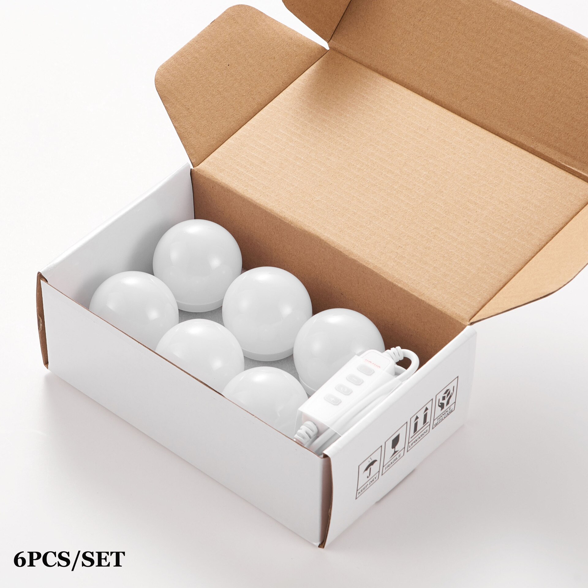 machen-hoch Spiegel LED Licht 4/6/8/10/12/14 Abnehmbare Lampen LED USB Kosmetik Spiegel Lampe Dressing Tabelle Eitelkeit Lichter: 6Stck