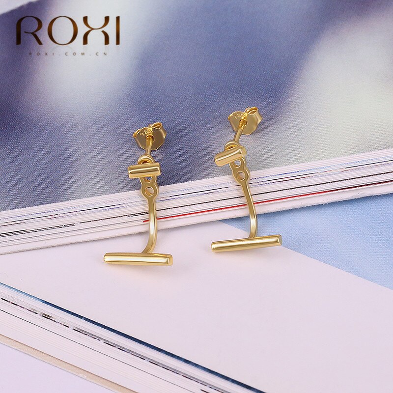 Roxi Minimalistische Bar Stud Oorbellen 925 Sterling Silver Ear Pin Helix Piercing Oorbellen Voor Vrouwen Vrouwelijke Bijoux Boucle D' Oreille