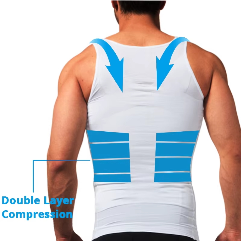 Débardeur de corps de Compression pour hommes, gilet amincissant Abs Abdomen mince entraînement de gymnastique contrôle du ventre débardeur de Compression Shapewear