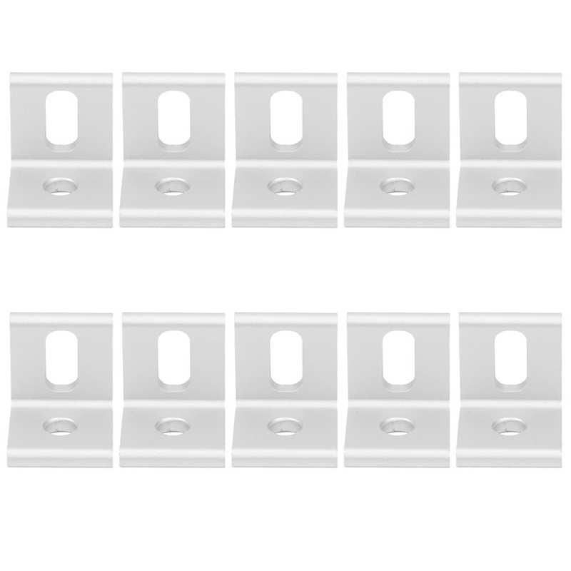 10Pcs Right Angle Corner Bracket 90 Degree Aluminum L Shaped Fixed Brace Industrial Furniture Fasteners: 2020