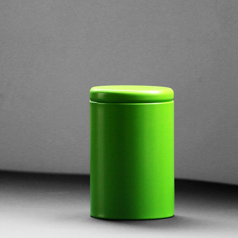 1 stk/pose 50g tedåse opbevaring metalæske lille jernkande forseglet kande til kaffe te slik opbevaring tilbehør beholder dåser: Grøn