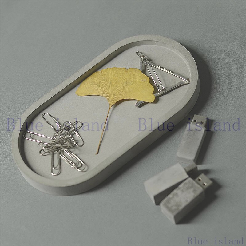 Cement Epoxy Resin Round Oval Tray Silicone Mold Jewelry Storage Tray Jesmonite Terrazzo Ornaments Concrete Tray Making