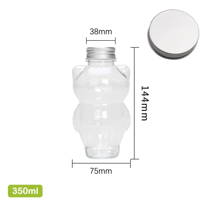 Kawaii kattevandflasker til mælk, te, kaffe, juice, bærbar drikkekop, hjem gennemsigtig juicing, drikkevareflaskeforsyninger: Lyserød