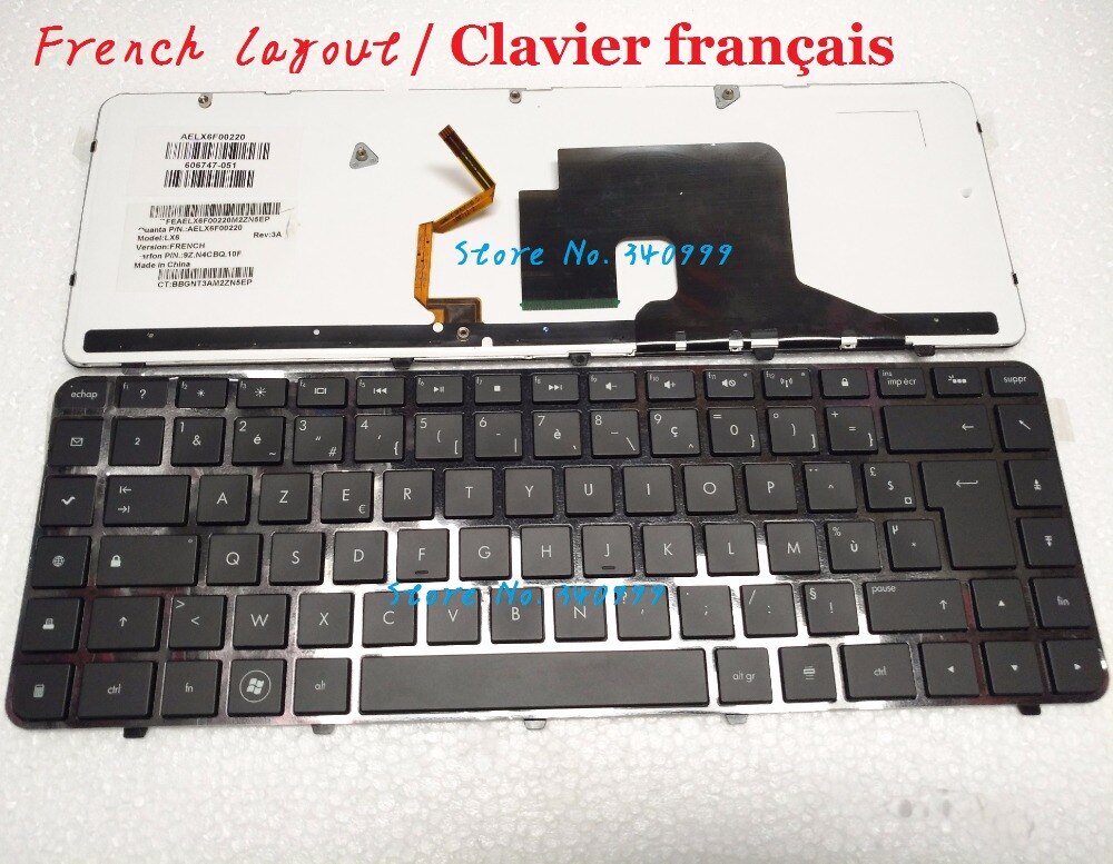 laptop Franse toetsenbord Voor HP Pavilion dv6-3000 dv6-3100 dv6-3200 dv6-3300 dv6-4000 DV6-3040 DV6-3160 DV6-3158 met backlit