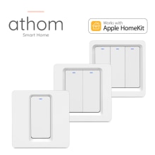 Athom homekit eu wifi smart switch tryk på tast 1/2/3 gang siri stemmestyring neutral nødvendig
