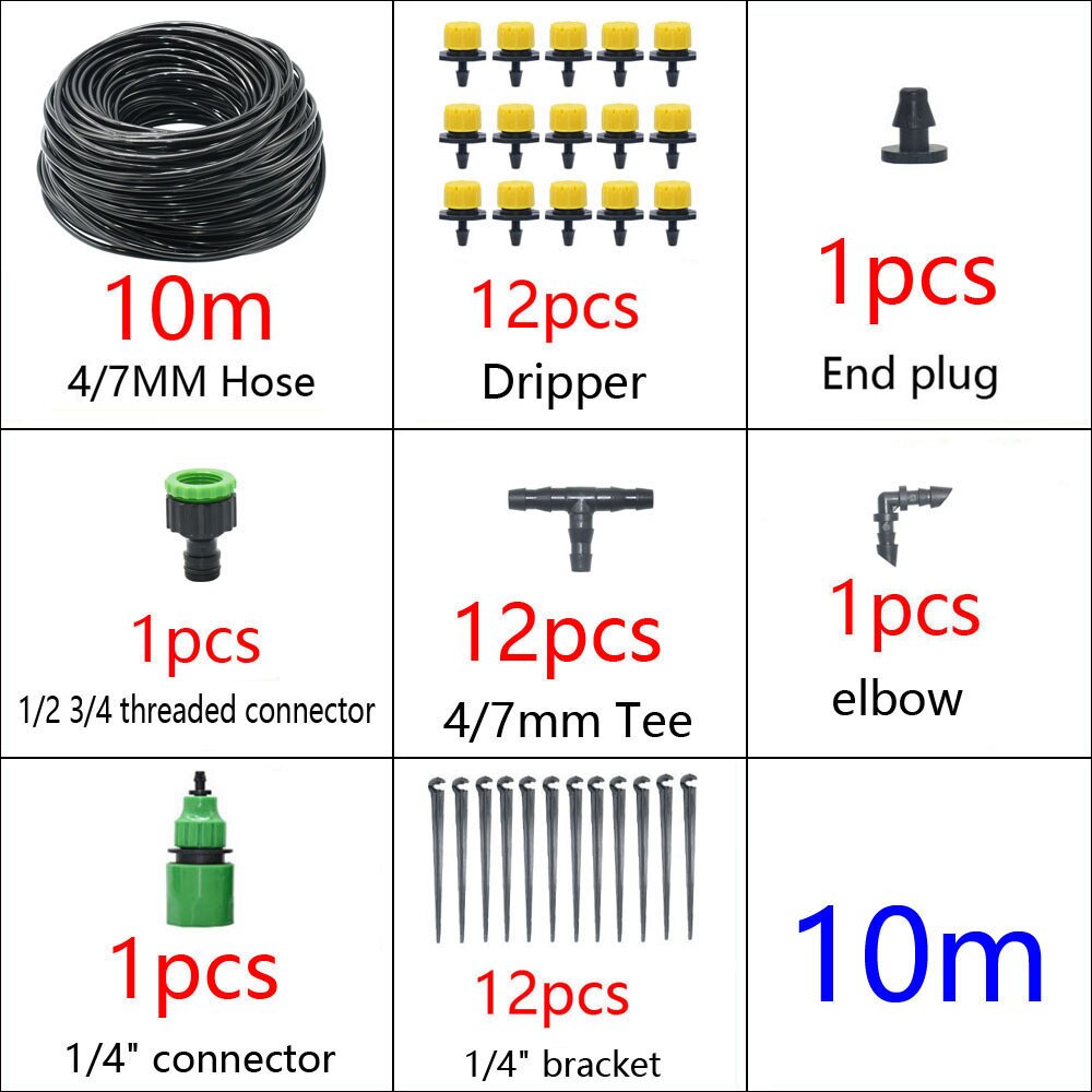 5-50M Automatisch Tuinbewateringssysteem Waterdruppelirrigatiesysteem Plant Bewatering Kit Irrigatie Druppelaars Timer Set