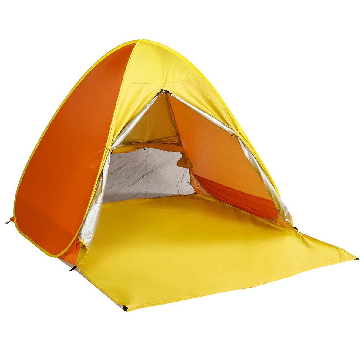 2-5 Person Auto set-up Portable Beach Tent Anti UV Shelter Camping Fishing Hiking Picnic Outdoor Camping Ventilation&Cool: Orange S