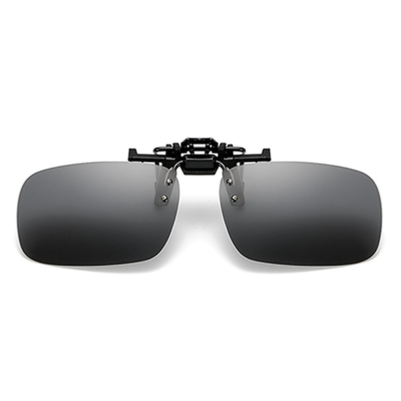 Gafas de sol polarizadas con Clip, lentes de visión nocturna para conducción, gafas de sol masculinas con protección UVB UVA para hombres y mujeres, con estuche y paño para gafas: BK