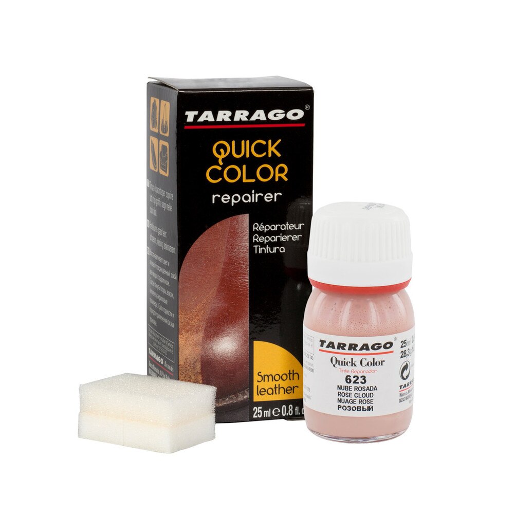 Tarrago | Quick Color 25 ml | Tinte Renovador de Color para Zapatos de Cuero Liso y Lona | Nube Rosada (623)