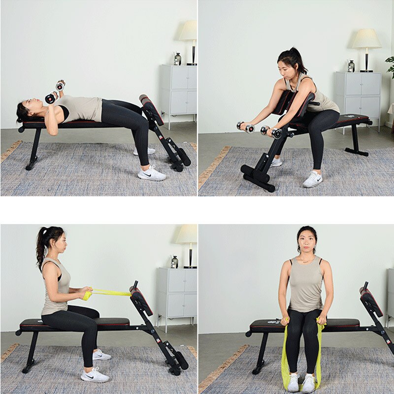 Multifunctional Dumbbell Bench Fitness Abdominal Muscle Board Folding Weight Lifting Training Workout Bench