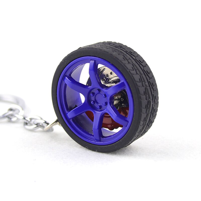 Felghjul nøkkelring bilhjul nos turbo nøkkelring nøkkelring metall med bremseskiver 005: Blå