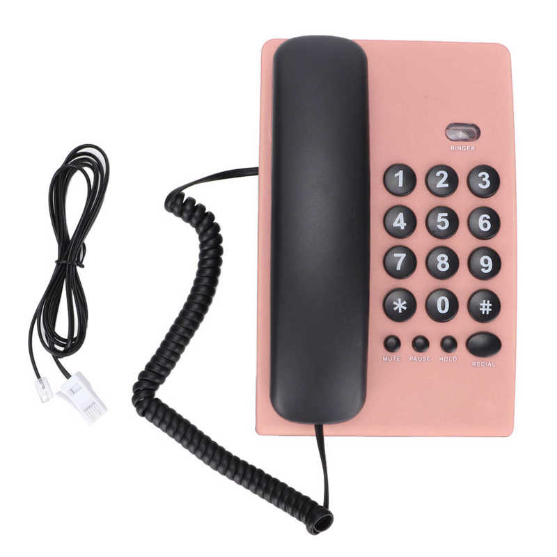 KX-T504 Corded Telephone Wired Landline Phone with Mute Function Double Magnetic Handset for Home Hotel Office just for UK: Pink