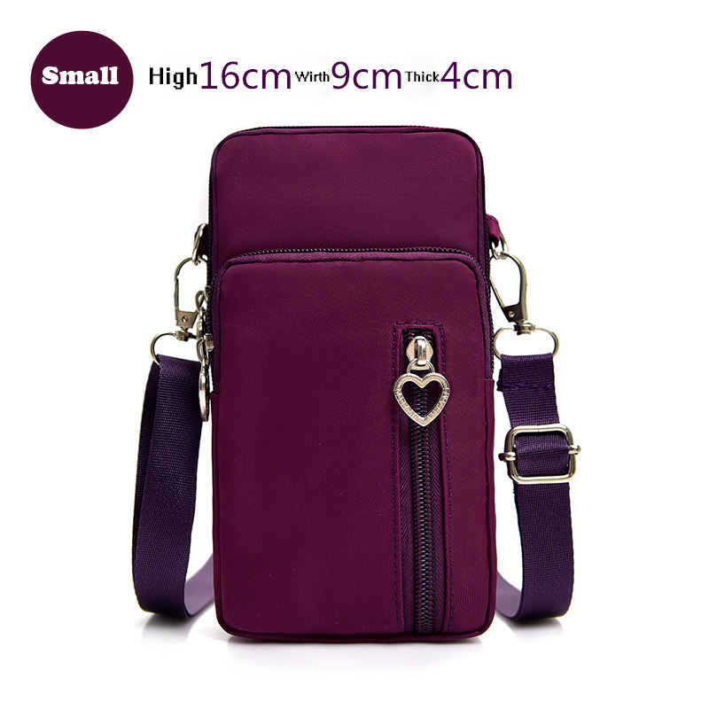 Hand Phone Pouch for iPhone X XR XS 7 8 6 6s Plus Casual Wrist Bag for iPhone 11 Pro Max Ladies Shoulder Small Bags Case: Small Purple