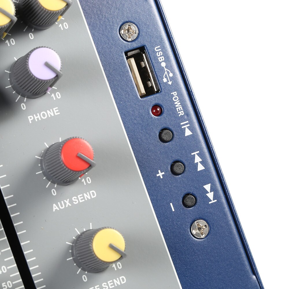 Muslady F4 Professionelle Metall 4 Kanal Live Mixing Konsole 3-Band EQ USB Funktion 48V Phantom mit bulit-in Wirkung