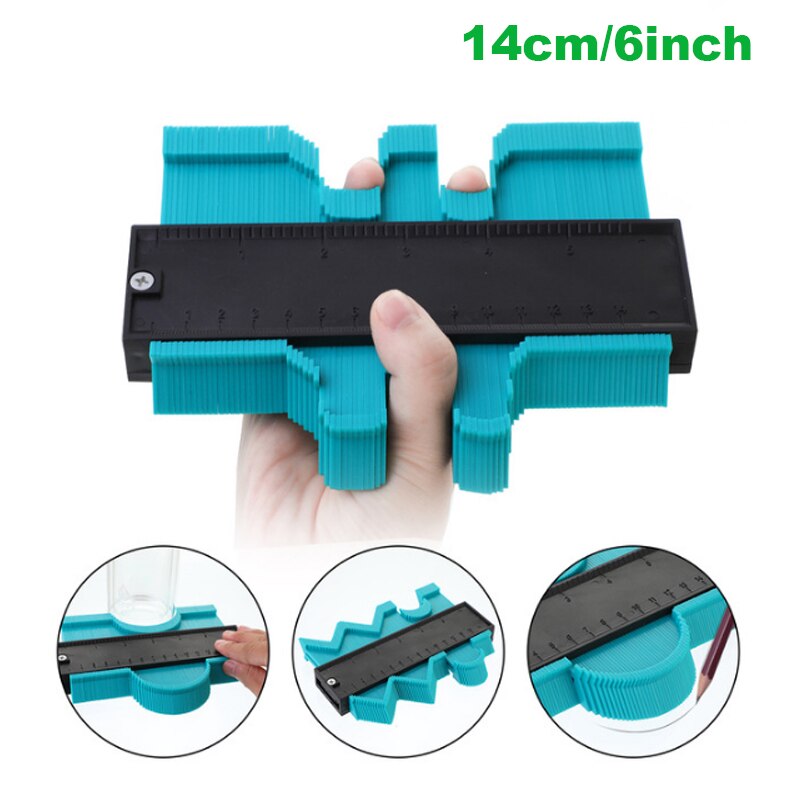 5/6/10Inch Profile Measuring Tools Deep Duplicator Tiling Laminate Woodworking Irregular Plastic Gauge Contour Gauge Ruled: 6 inch Green