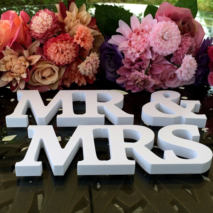 Cartas de decoração para casamento, cores brancas, noiva e noivo, materiais de decoração de mesa 3 pçs/lote