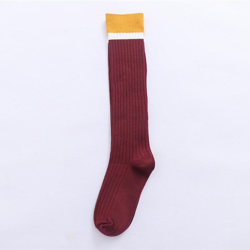 Calcetines altos hasta la rodilla para mujer, calcetines cálidos para otoño e invierno, calcetines tejidos, botas, calcetines, calentadores de piernas, calcetines de ganchillo: wine red