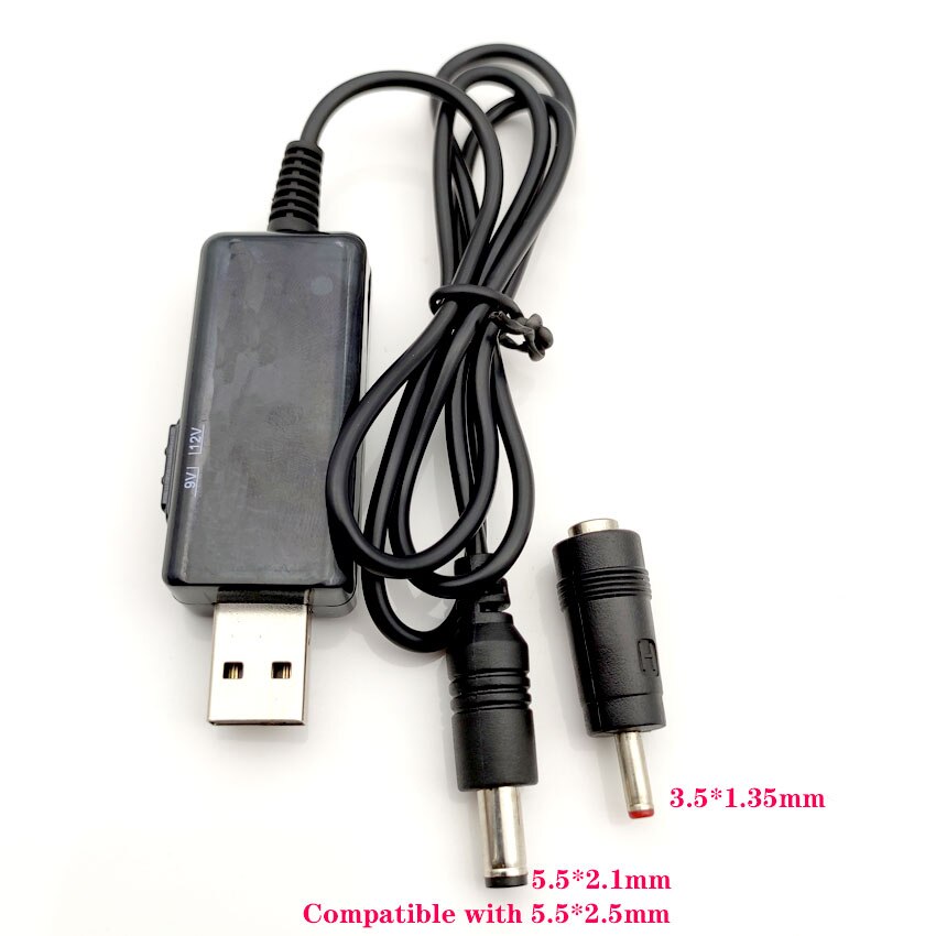 USB Boost Kabel 5V Stap tot 9V 12V Verstelbare Voltage Converter 1A Step-up Volt transformator DC Power Regulator met Schakelaar