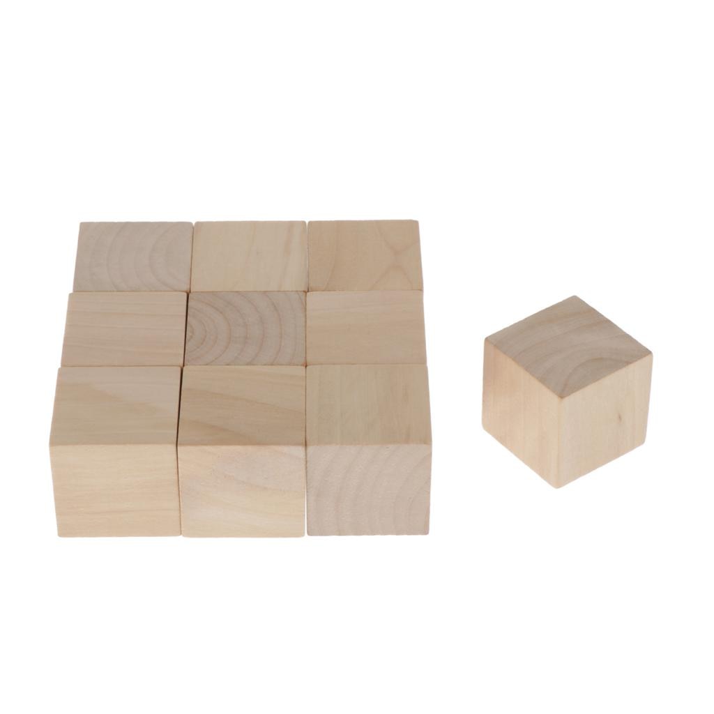 4Cm Houten Kubussen, 10Pcs Onvoltooide Vierkante Houten Blokken Voor Kinderen Wiskunde Onderwijs, Ambachten & Diy Projecten