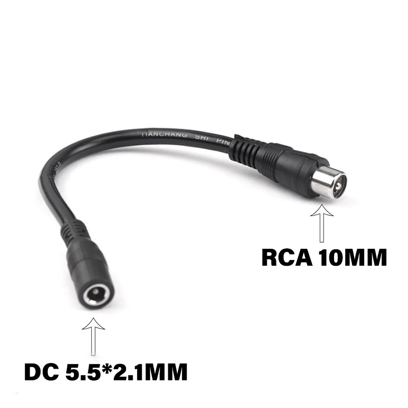 Adaptador de Cable conector DC de 5,5 MM a RCA de 10MM, Scooter Eléctrico, bicicleta, coche de equilibrio para accesorios de