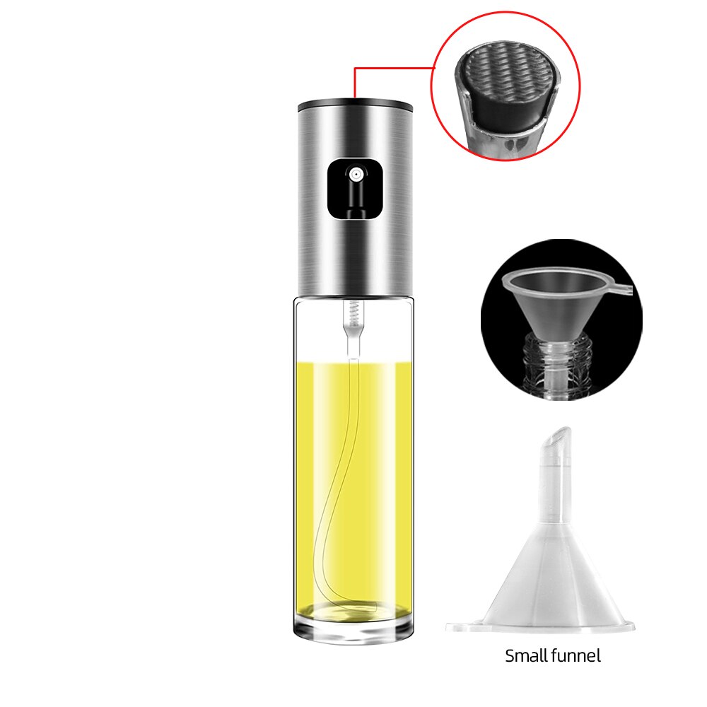 Kitchen Olive Oil Bottle Dispenser Glass Oil Pump Spray Bottle Sprayer for Oil and Vinegar Leak-Proof BBQ Sprayer Cookware Tools: Glass Bottle