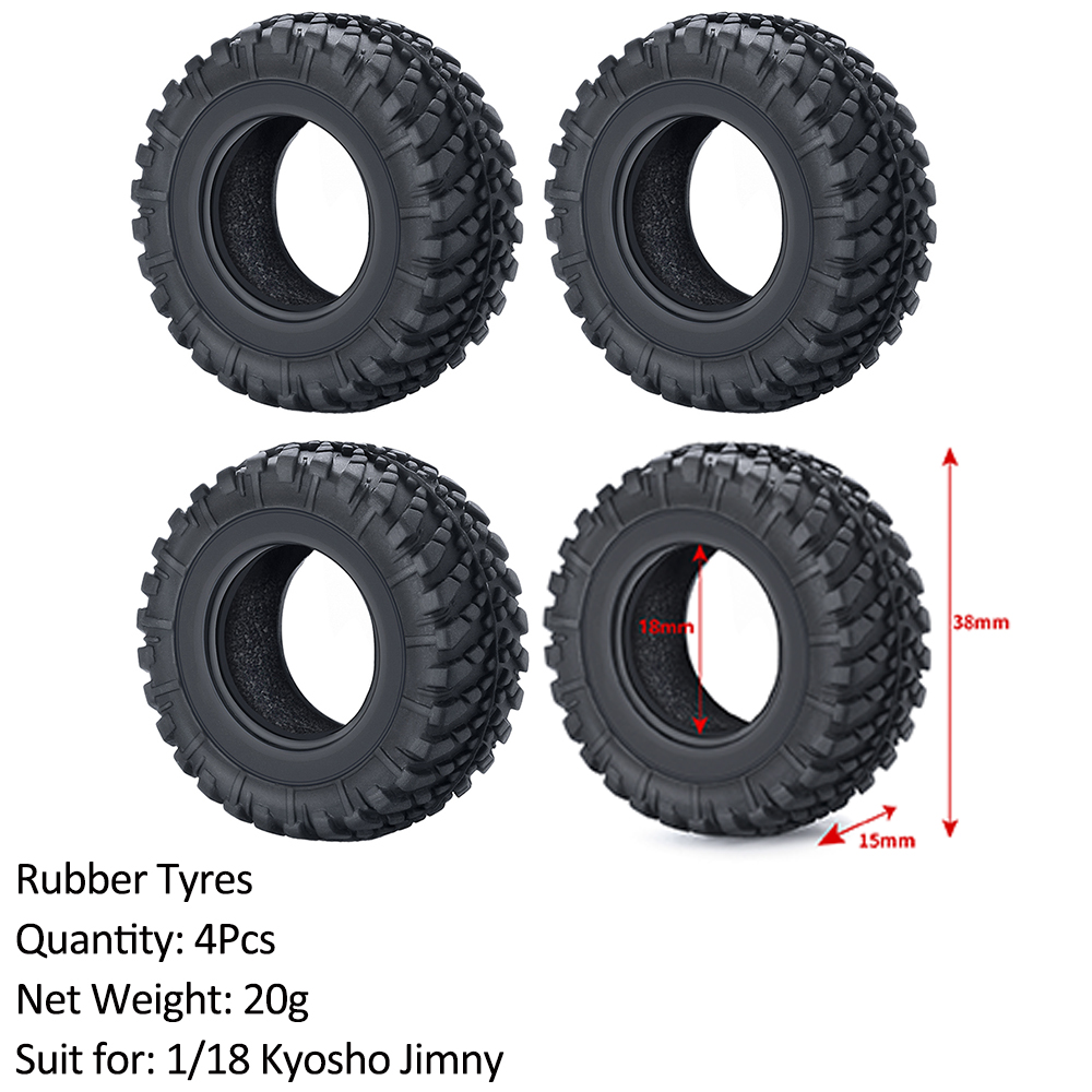 AXSPEED-Adaptador de cubo de rueda hexagonal de contrapeso de latón para coche teledirigido, amortiguador, torres, enlaces, neumáticos de goma para actualización de Kyosho Jimny 1/18: Castaño