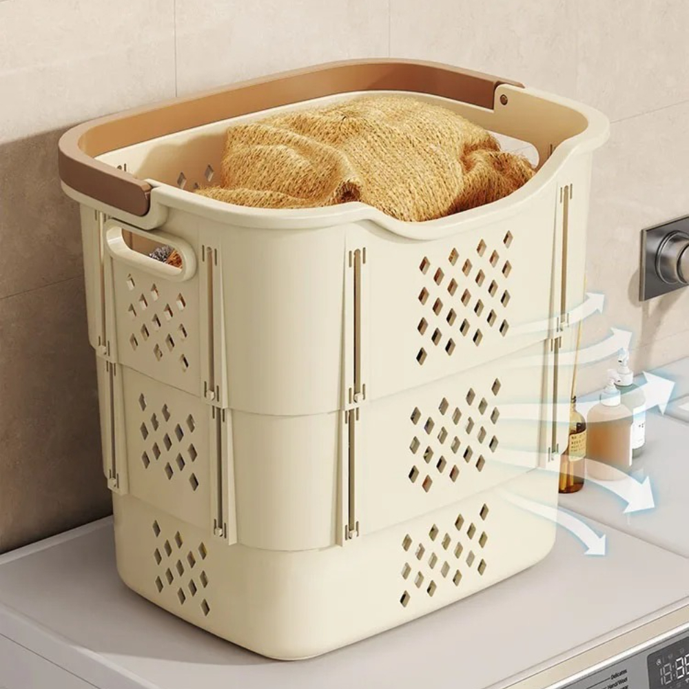 Dirty Clothes Basket Handheld Breathable Telescopic Foldable Storage Laundry Basket Removable Laundry Multi Layer Storage Basket