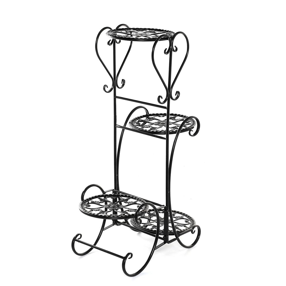 4 Tiers Flower Rack Plant Stand Multi Flower Stand Shelves Bonsai Display Shelf Yard Garden Patio Balcony Pot Plant Stands