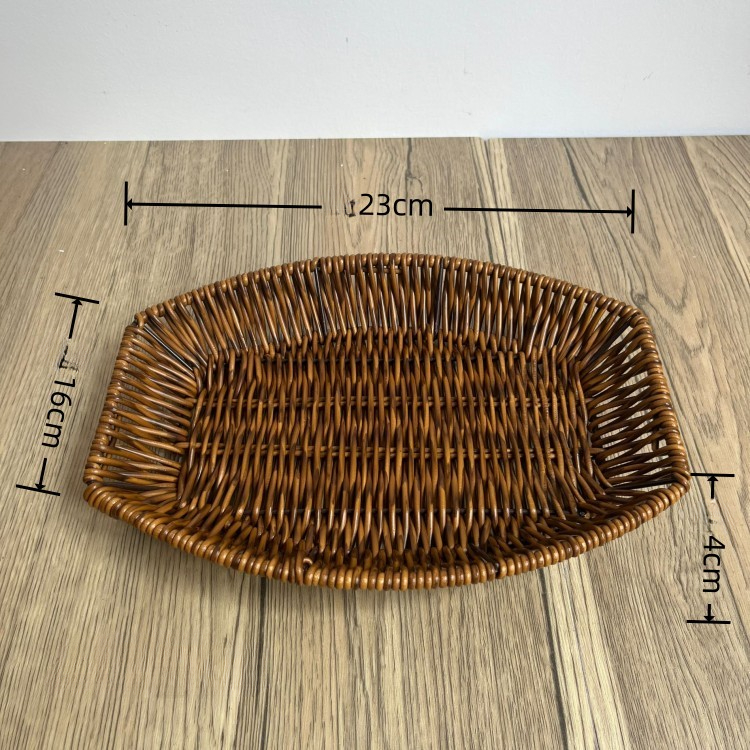 Supermarket Fruit and Vegetable Display Basket Dim Sum Basket Square Storage Basket Woven Fruit Basket Snacks Bread Snack Basket: light green