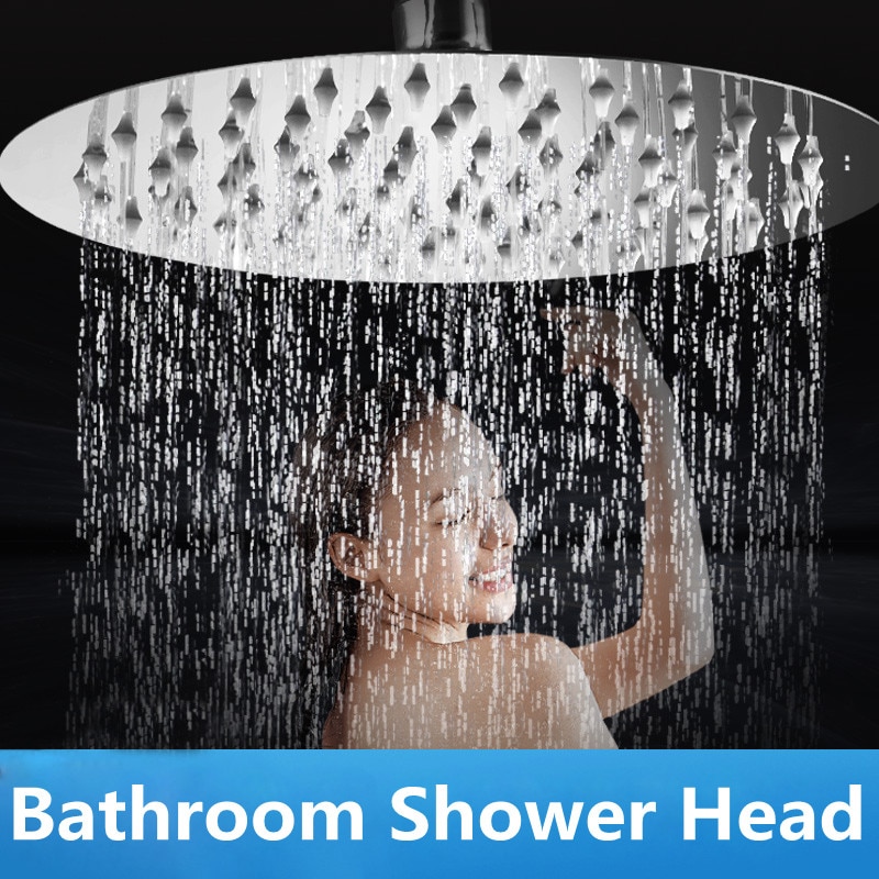Home Round 12/10/8/6/4 inch Rainfall Shower Head Bathroom Stainless Steel Ultra-thin Shower Heads Chrome Finish Rain Shower