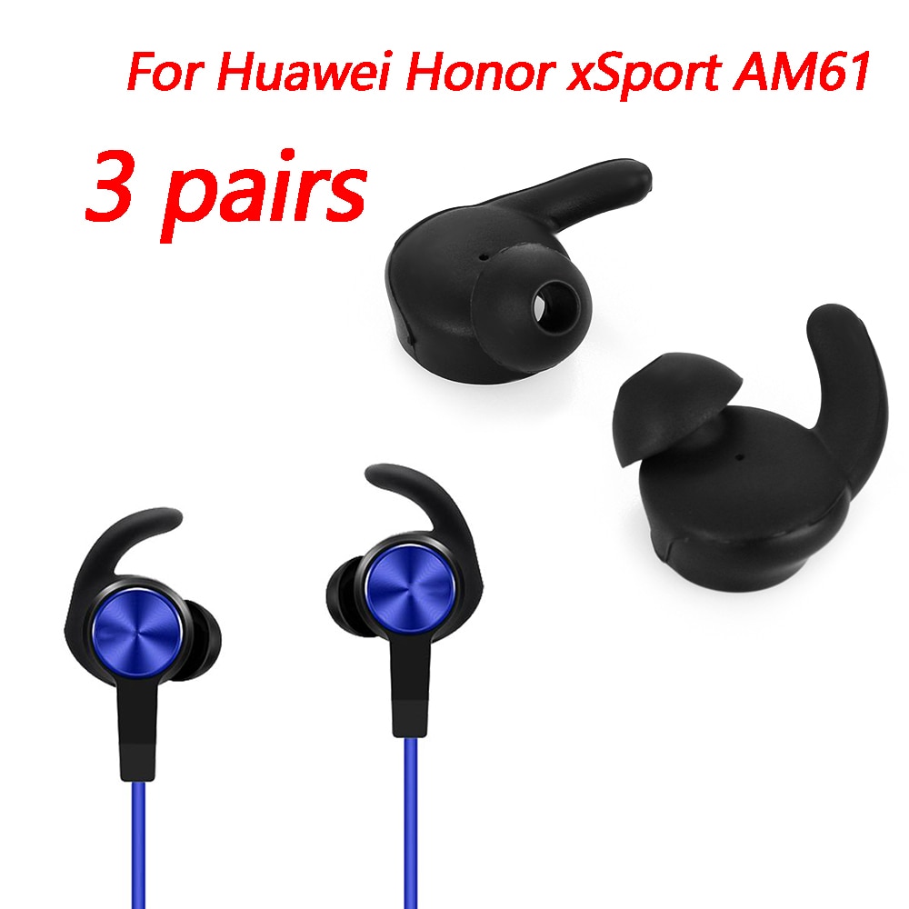 3 pary końcówek dousznych silikonowe nakładki na uszy miękkie słuchawki pokrywa akcesoria do zestawu słuchawkowego Bluetooth Huawei Honor xSport AM61