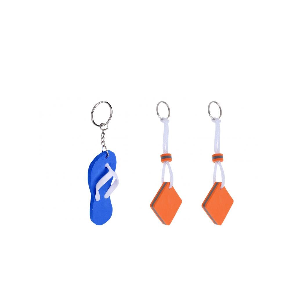 Sejlsport havfiskeri vandsport flydende nøglering nøglering - firkantet formet orange og flip flops blå